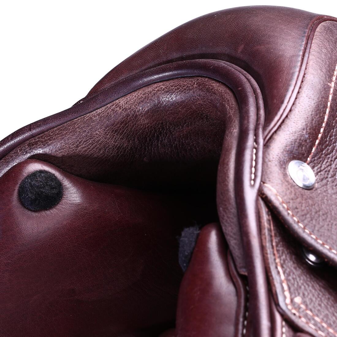 Selle équitation cuir polyvalente 17,5" Cheval - Paddock noire