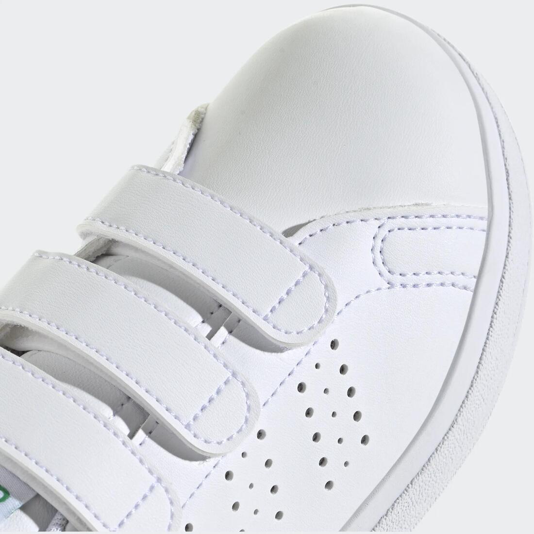 Chaussure adidas ADVANTAGE scratch enfant - blanc et vert