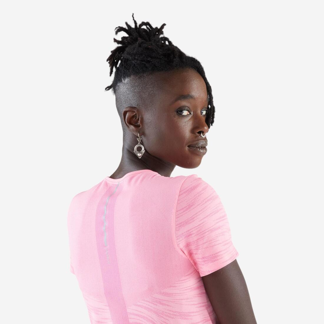 T-shirt running & trail sans couture femme - kiprun run 500 confort