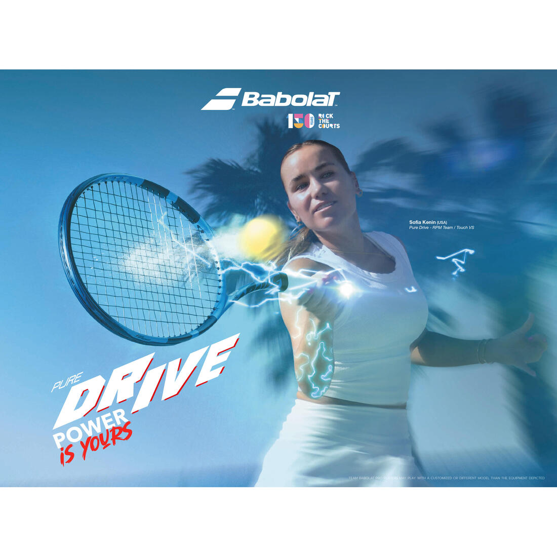 Raquette de tennis adulte - babolat pure drive bleu clair 300g