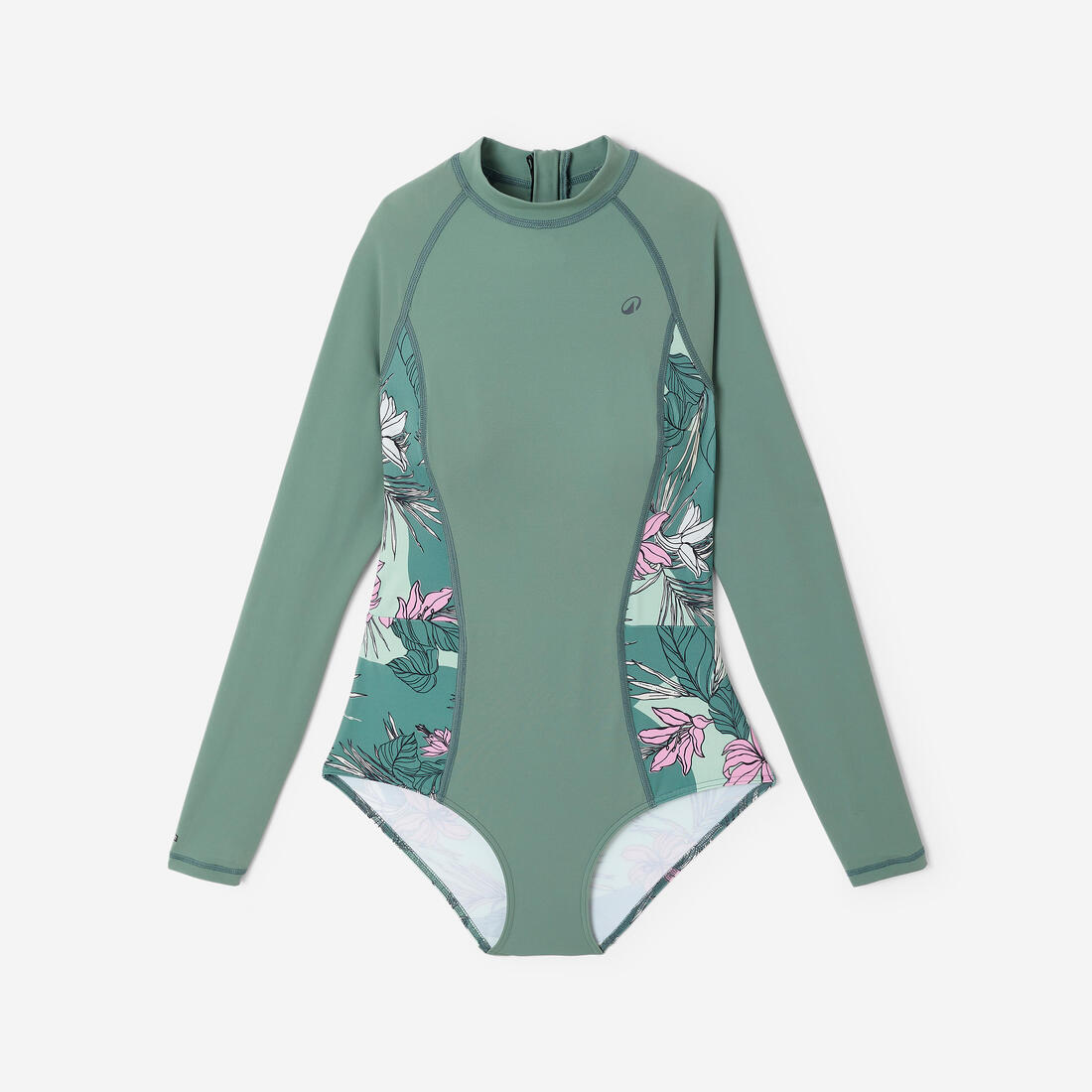 Maillot 1 pièce manches longues blur pink avec back zip