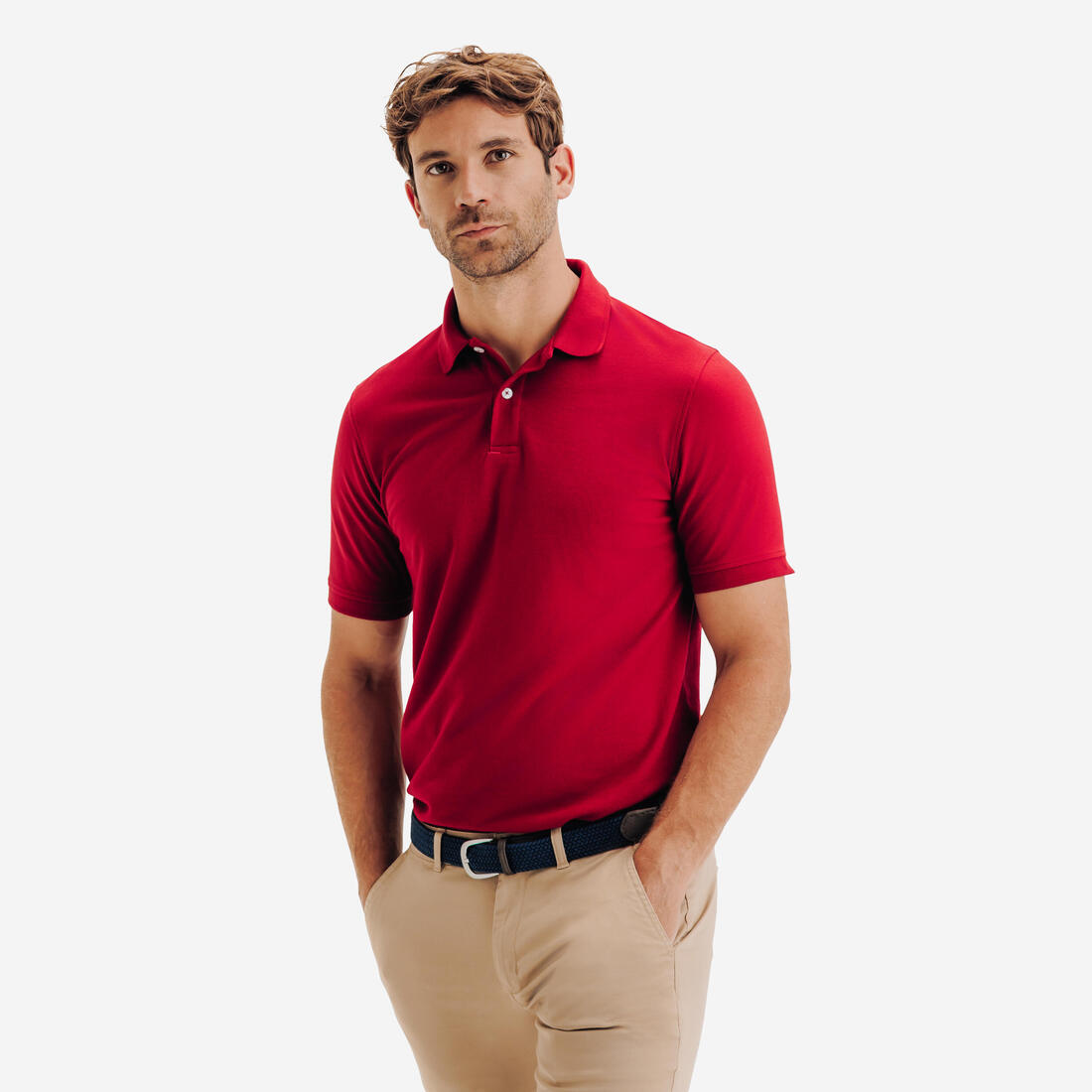 Polo de golf en coton polyester manches courtes homme, MW500