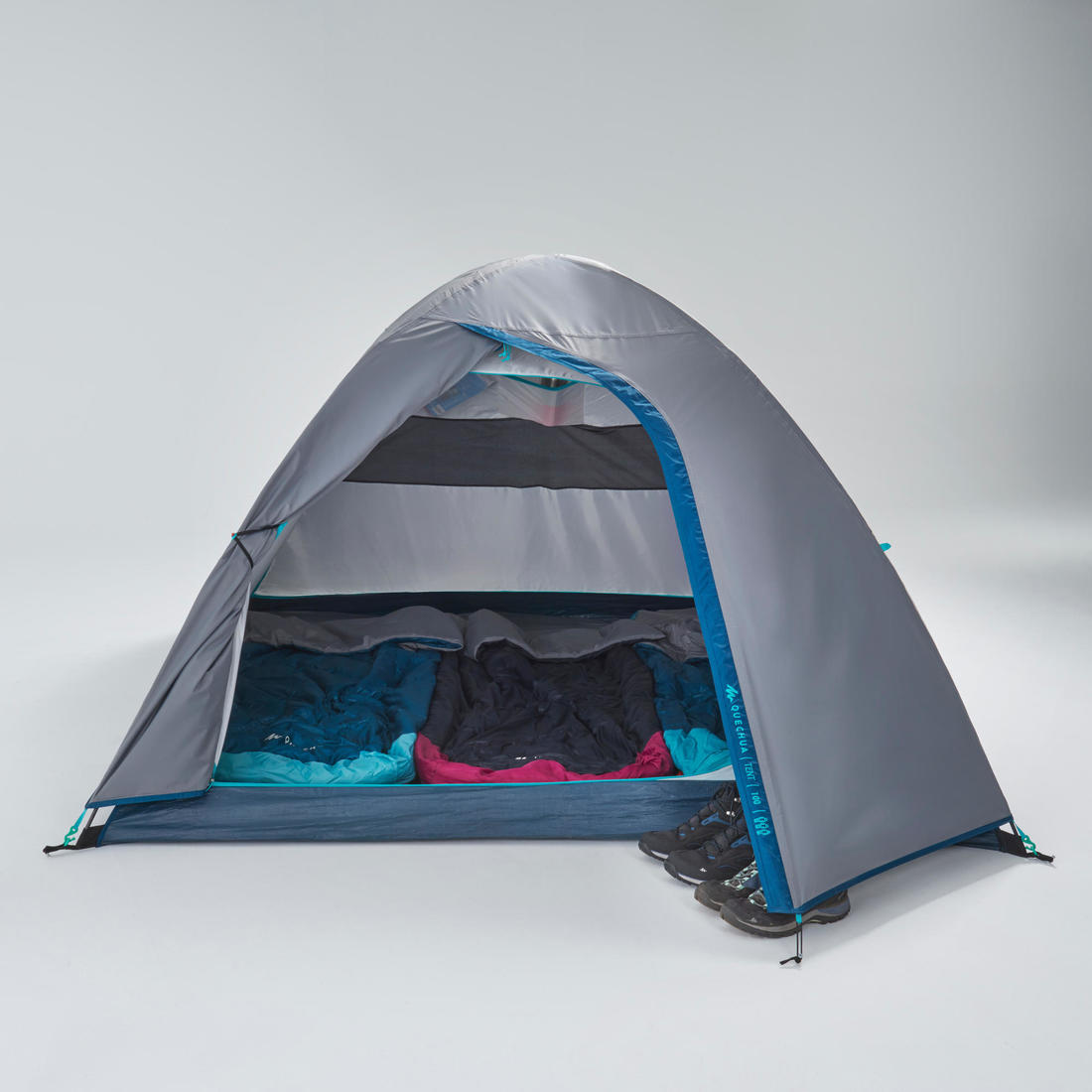 Tente de camping 3 places, MH100 gris