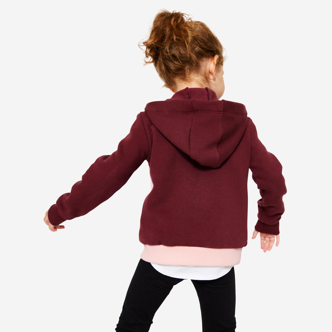 Sweat Zippé bébé Basique, bordeaux et