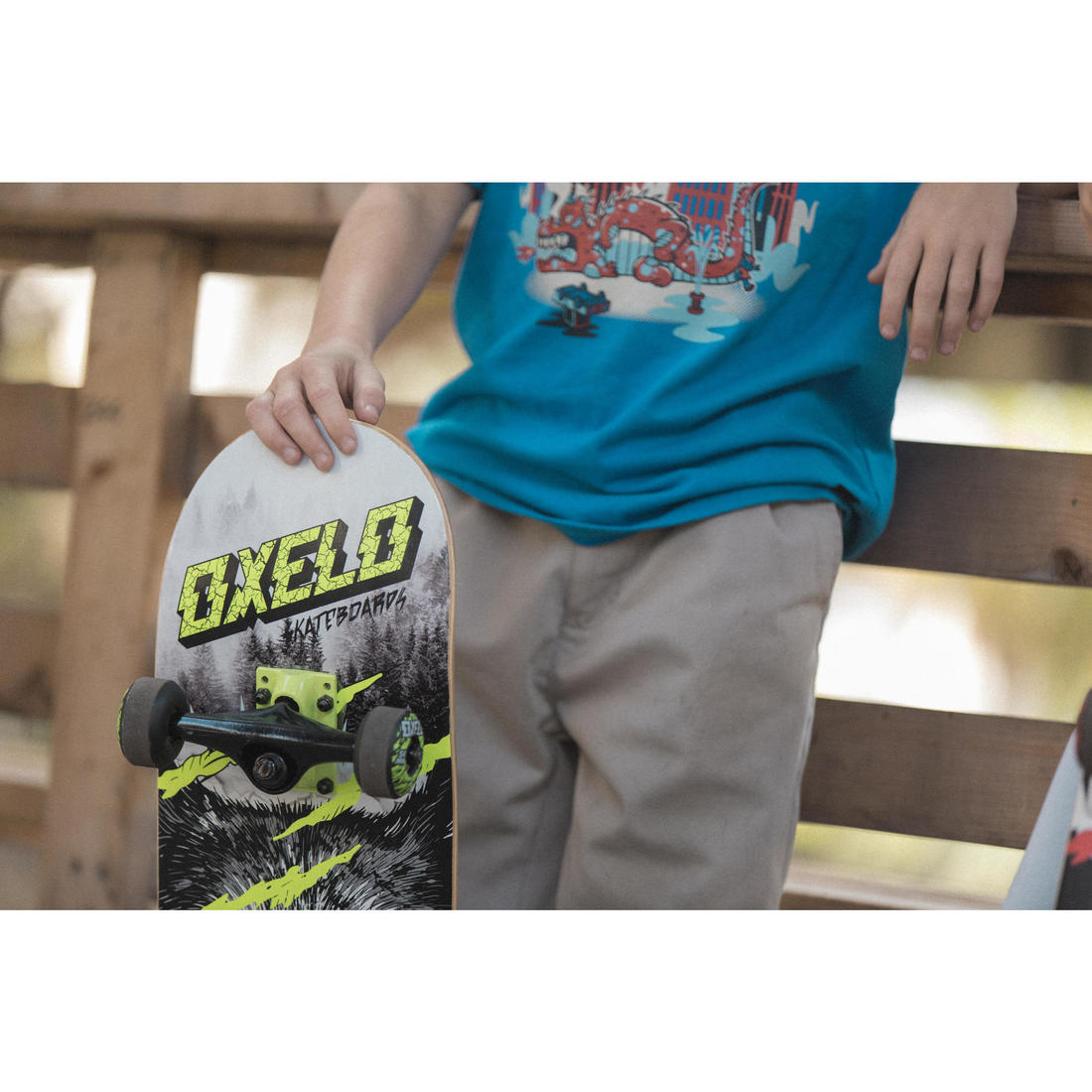 SKATE ENFANT MID500 WOLF VERT 8 A 12 ANS