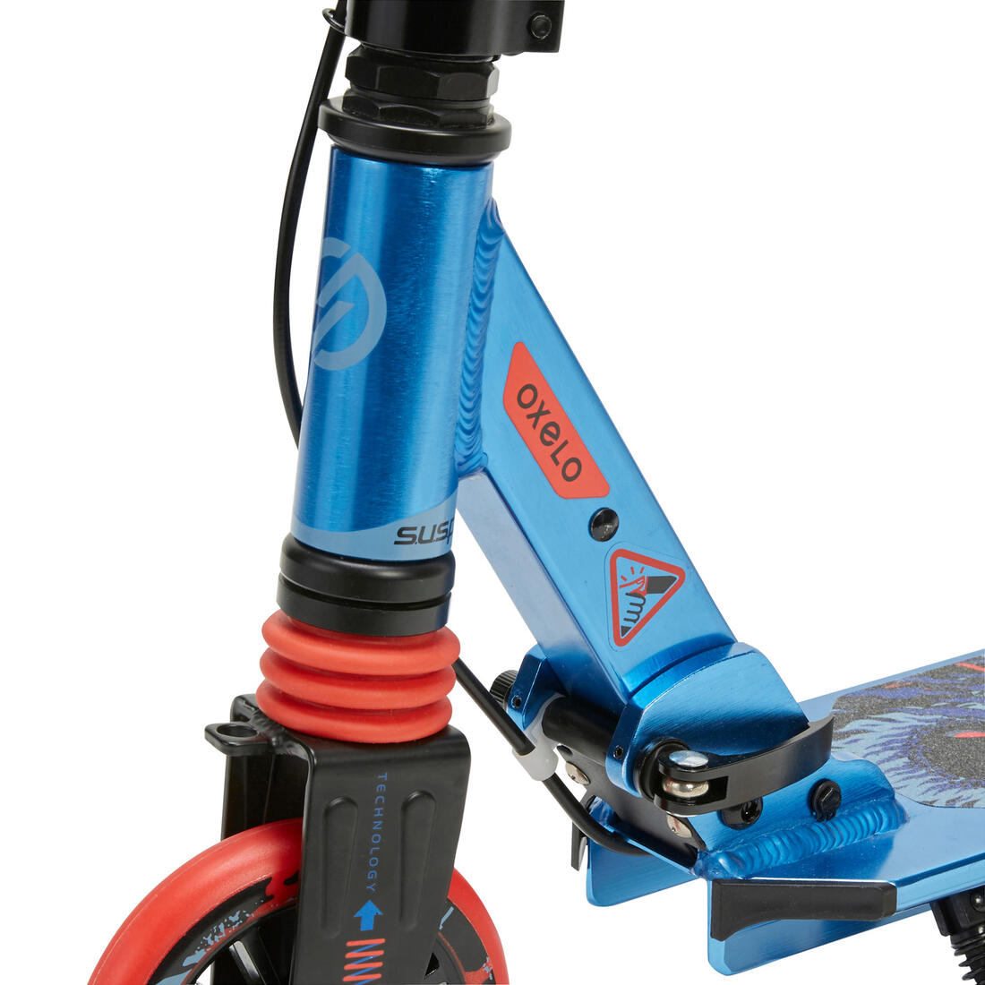 Trottinette enfant mid5 avec frein au guidon et suspension violette