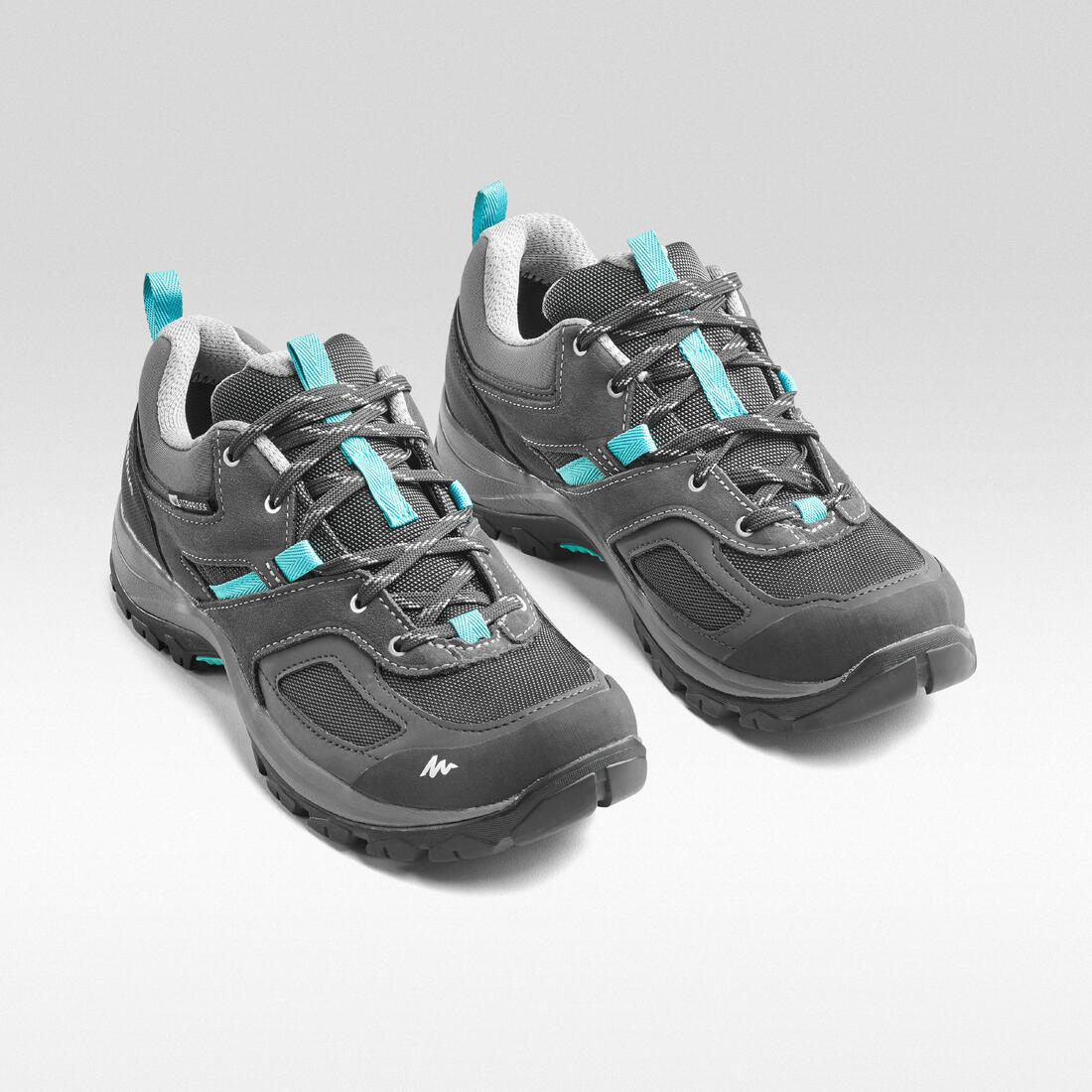 Chaussures imperméables de randonnée montagne - MH100 Gris/Bleu - Femme