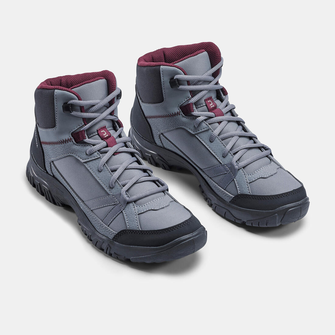 Chaussures de randonnée mid femme, NH100 gris