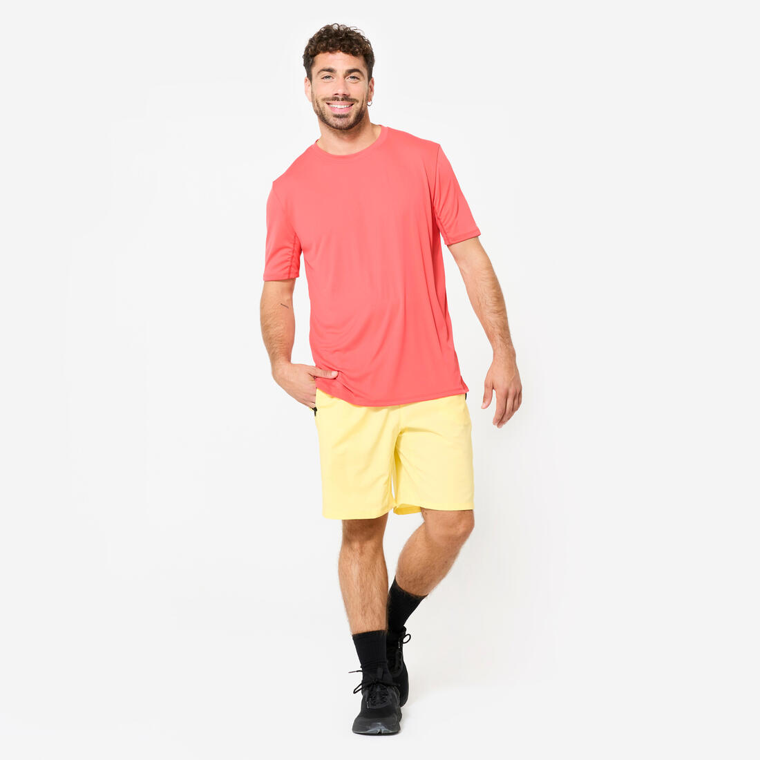T-shirt de fitness manches courtes respirant col rond homme