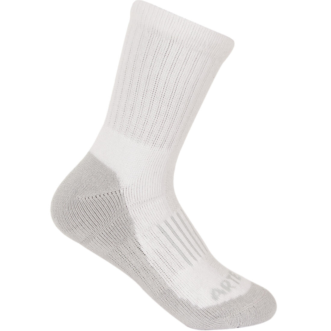 CHAUSSETTES DE SPORT ENFANT HAUTES RS 500 NOIR BLANC GRIS LOT DE 3