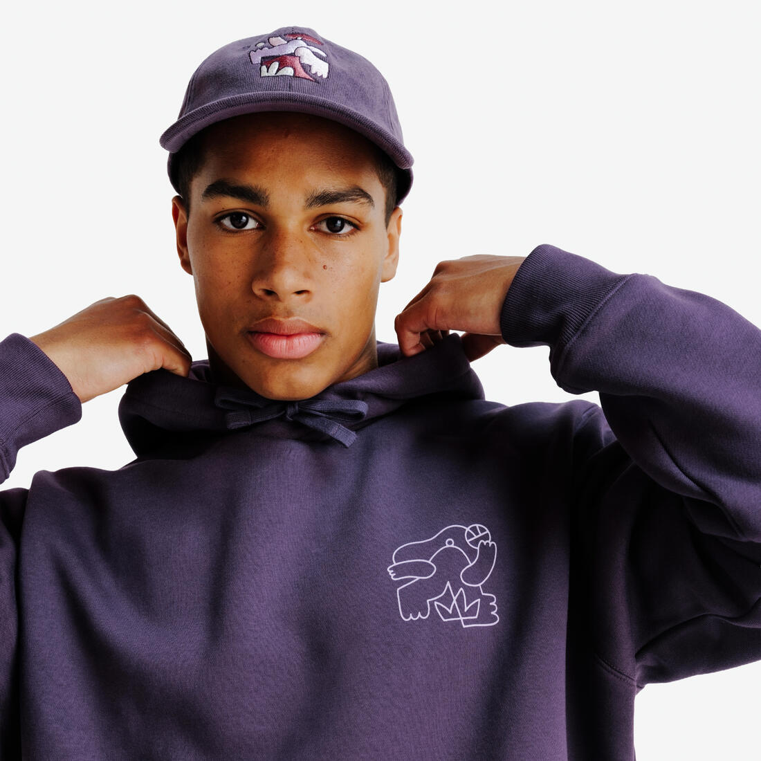 Casquette Baseball en velours, Elementals, violet foncé