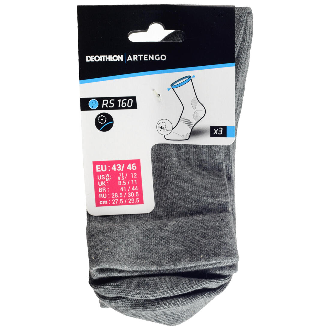 CHAUSSETTES DE SPORT HAUTES RS 160 LOT DE 3