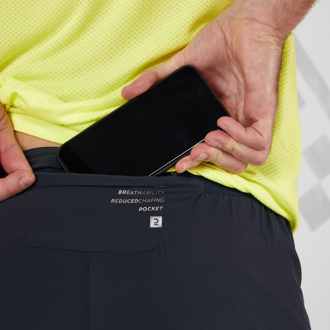 Short 2 en 1 de running Homme - KIPRUN Run 500 Confort Noir