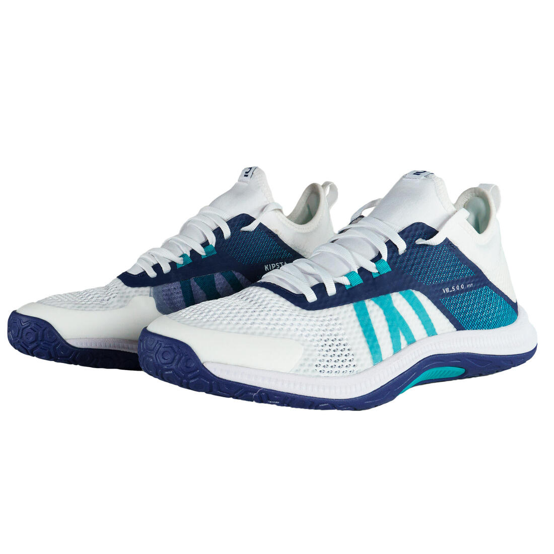 Chaussures de volley-ball FIT pour pratique régulière, blanches et jaunes