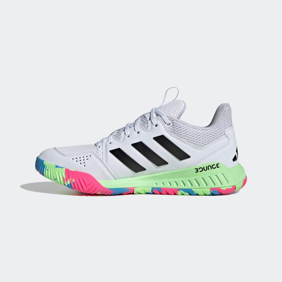 Chaussure de handball Adulte -Adidas Court Flight blanc/jaune/bleu
