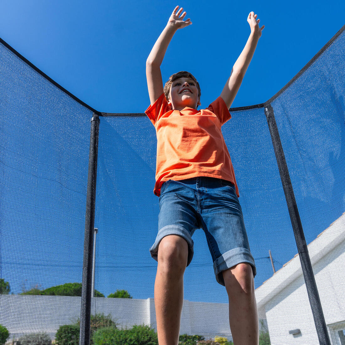 Trampoline rond avec filet de protection, Trampoline 240