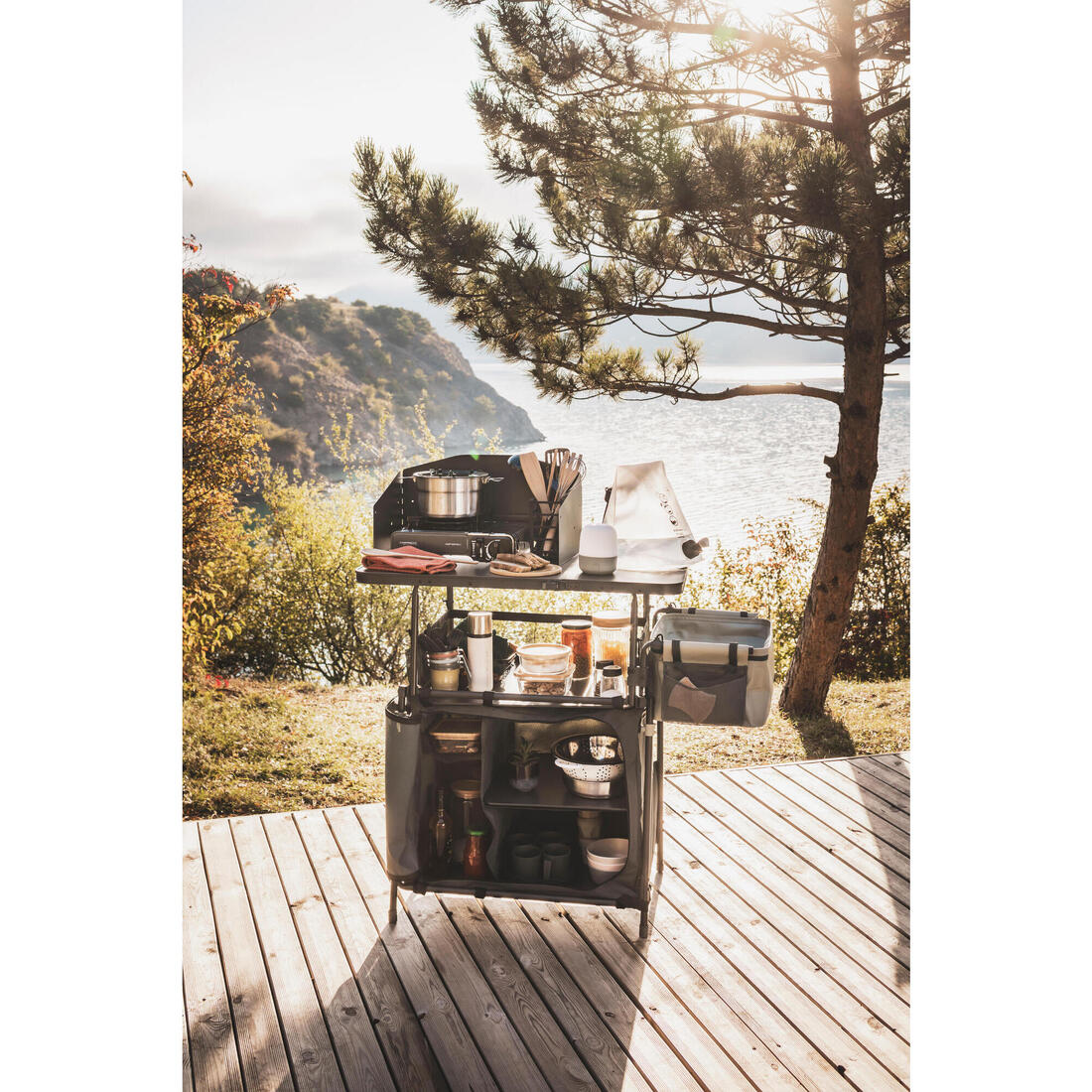 PARE-VENT AJUSTABLE POUR TABLE ET MEUBLE DE CUISINE DE CAMPING