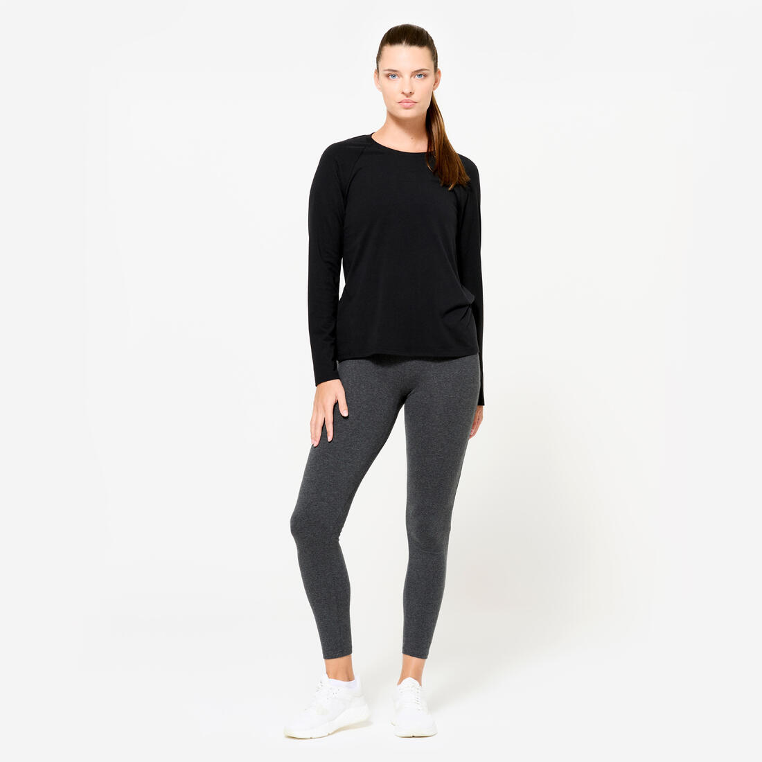 Tee-shirt en coton manches longues femme