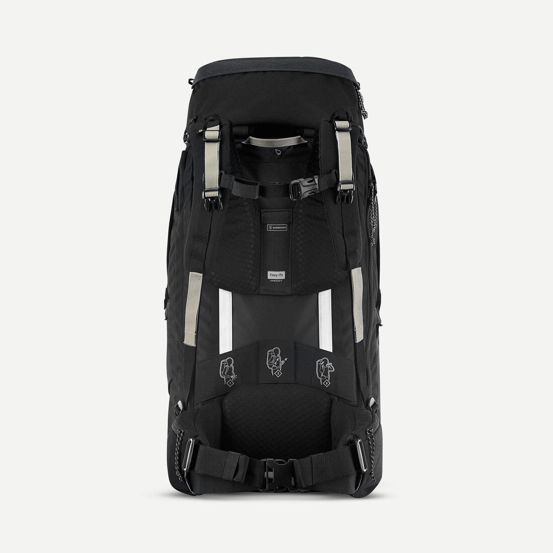 Sac à dos de voyage et trekking ouverture valise 50 + 6 l homme - travel 900