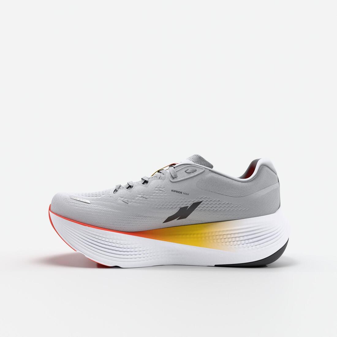Chaussures de running route homme, Kiprun Kipride Max gris et
