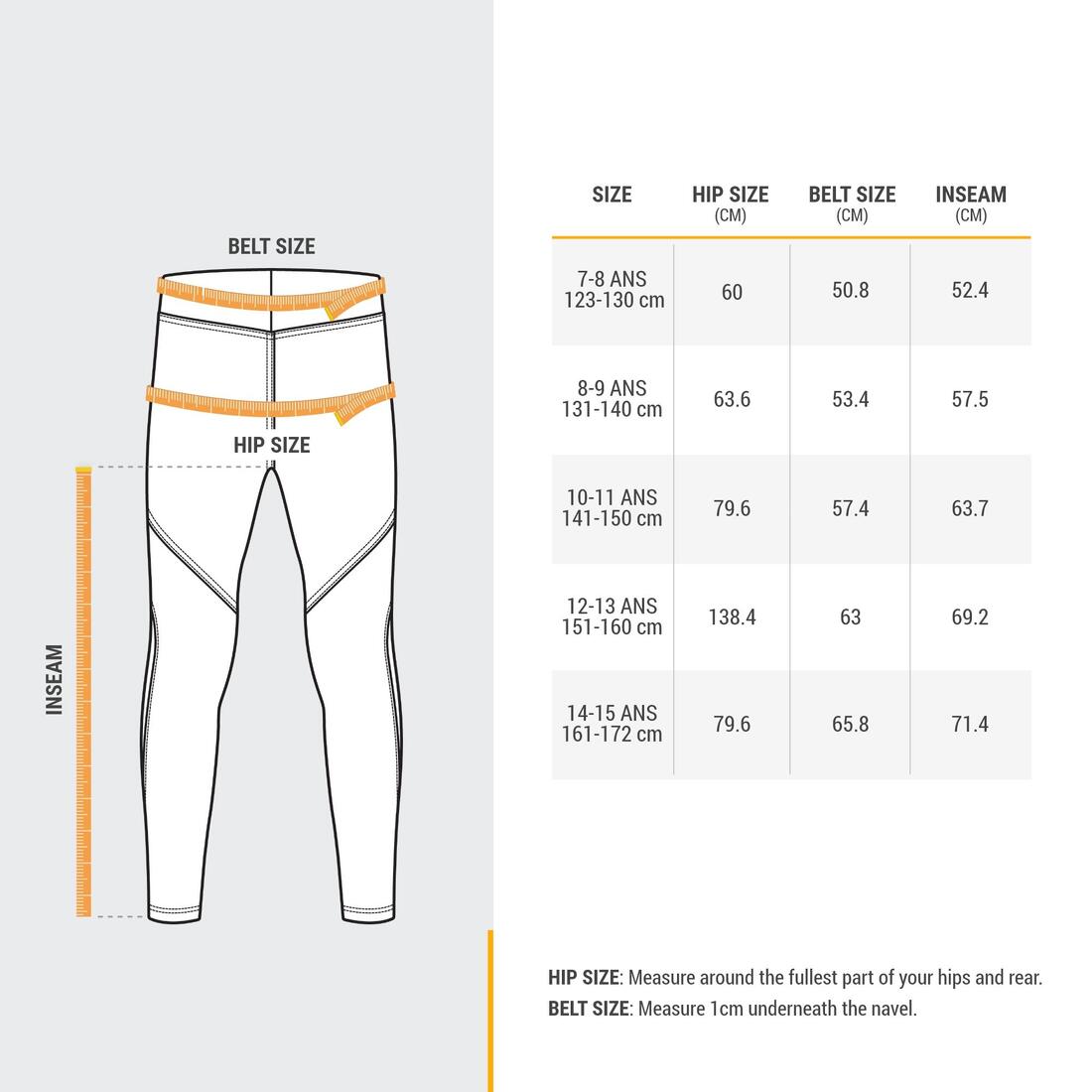 LEGGING CHAUD DE RANDONNÉE - SH100 - ENFANT 7 - 15 ANS