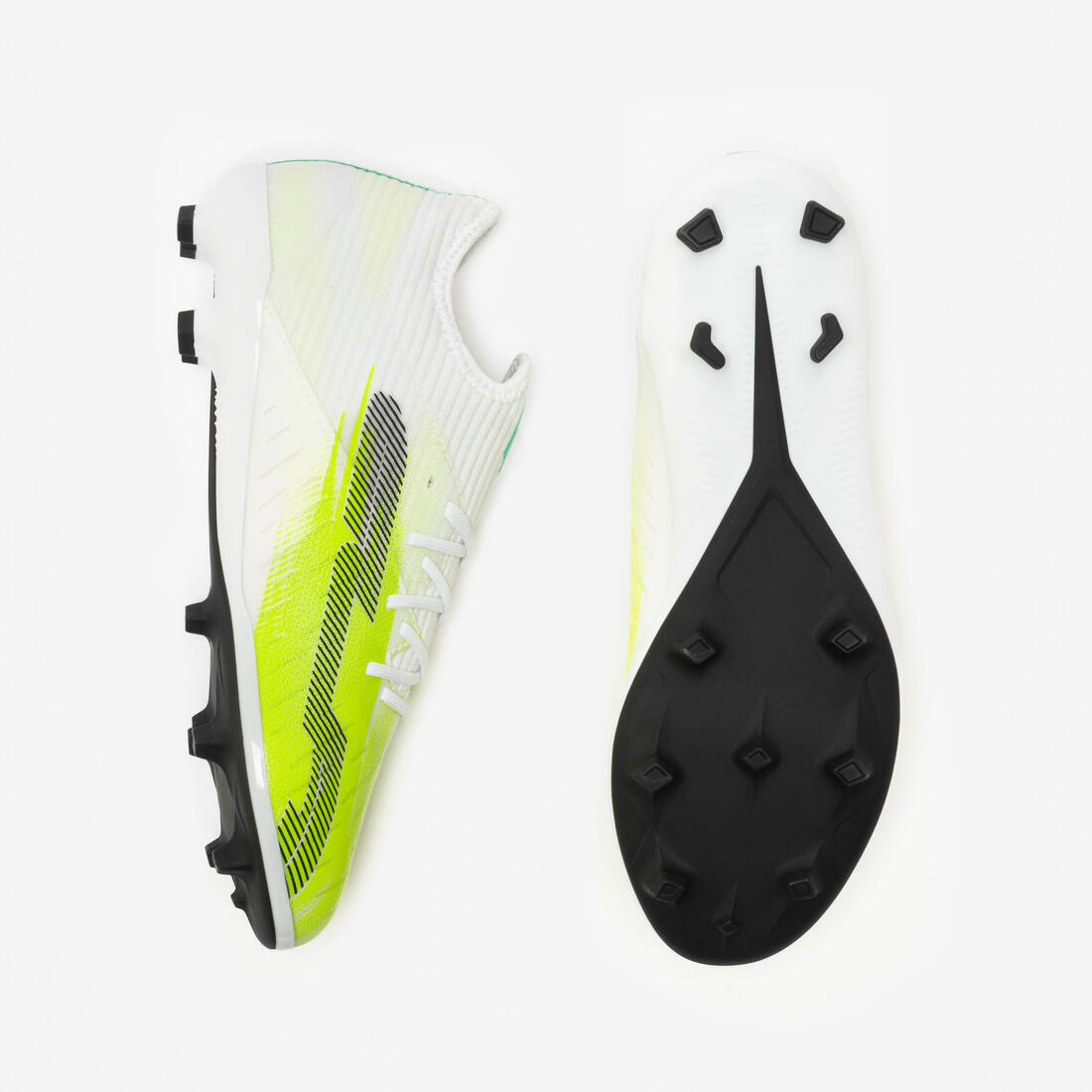Chaussures de football enfant a lacets CLR FG White Yellow Meteor