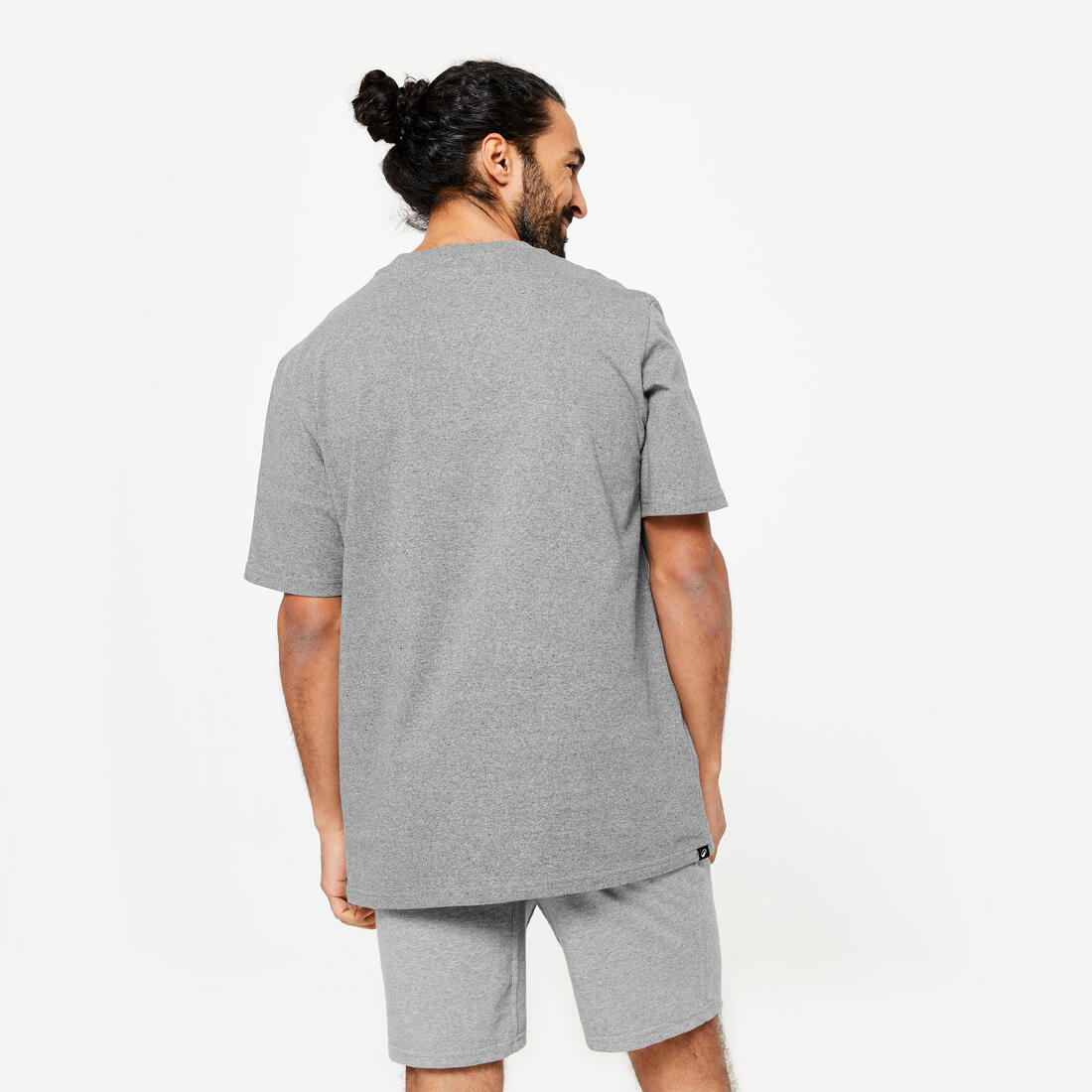 T-shirt de fitness coton homme, gris