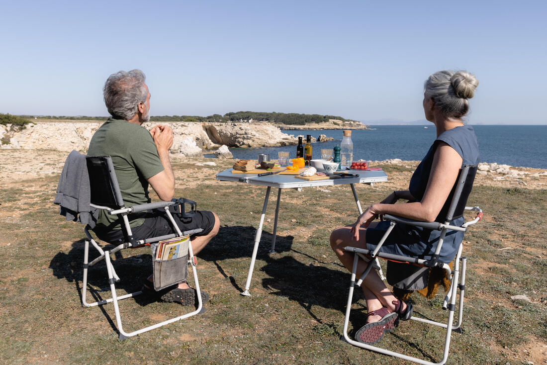 Chaise de camping pliante avec accoudoir