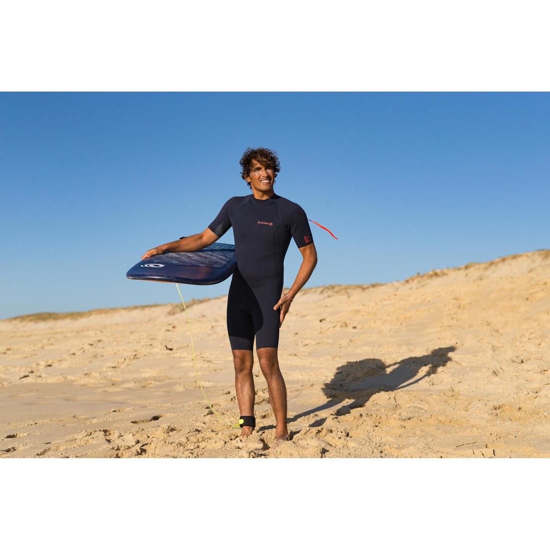 Combinaison Surf Shorty 100 Néoprène 1,5mm homme bleu marine