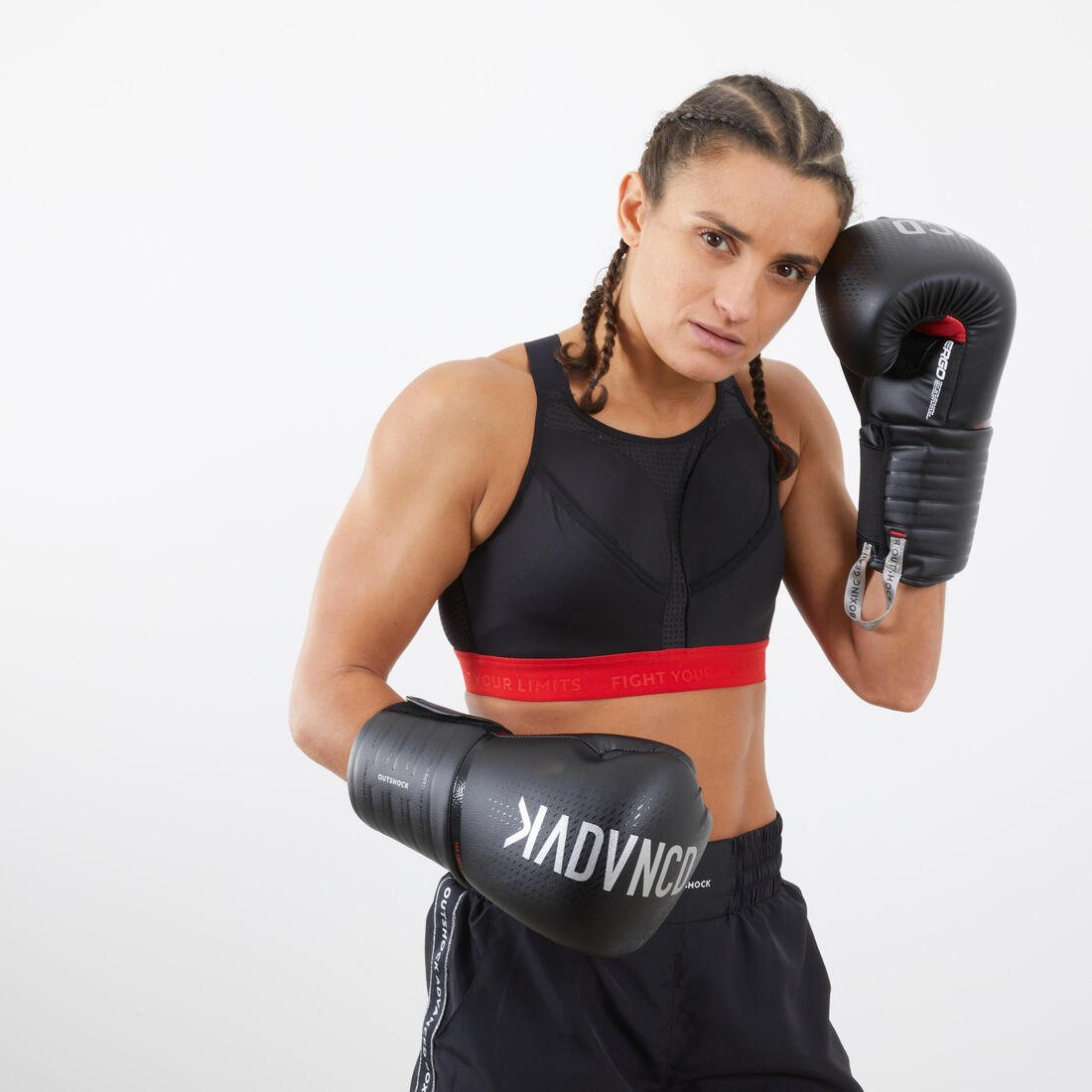 Gants de boxe avec maintien articulaire du poignet, bleu et
