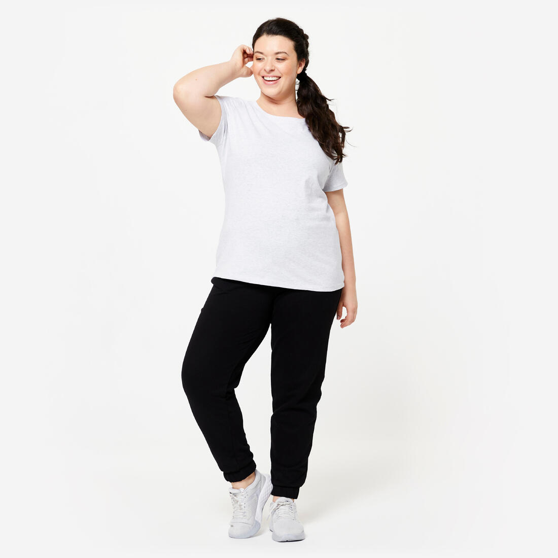 Tee-shirt en coton col rond femme
