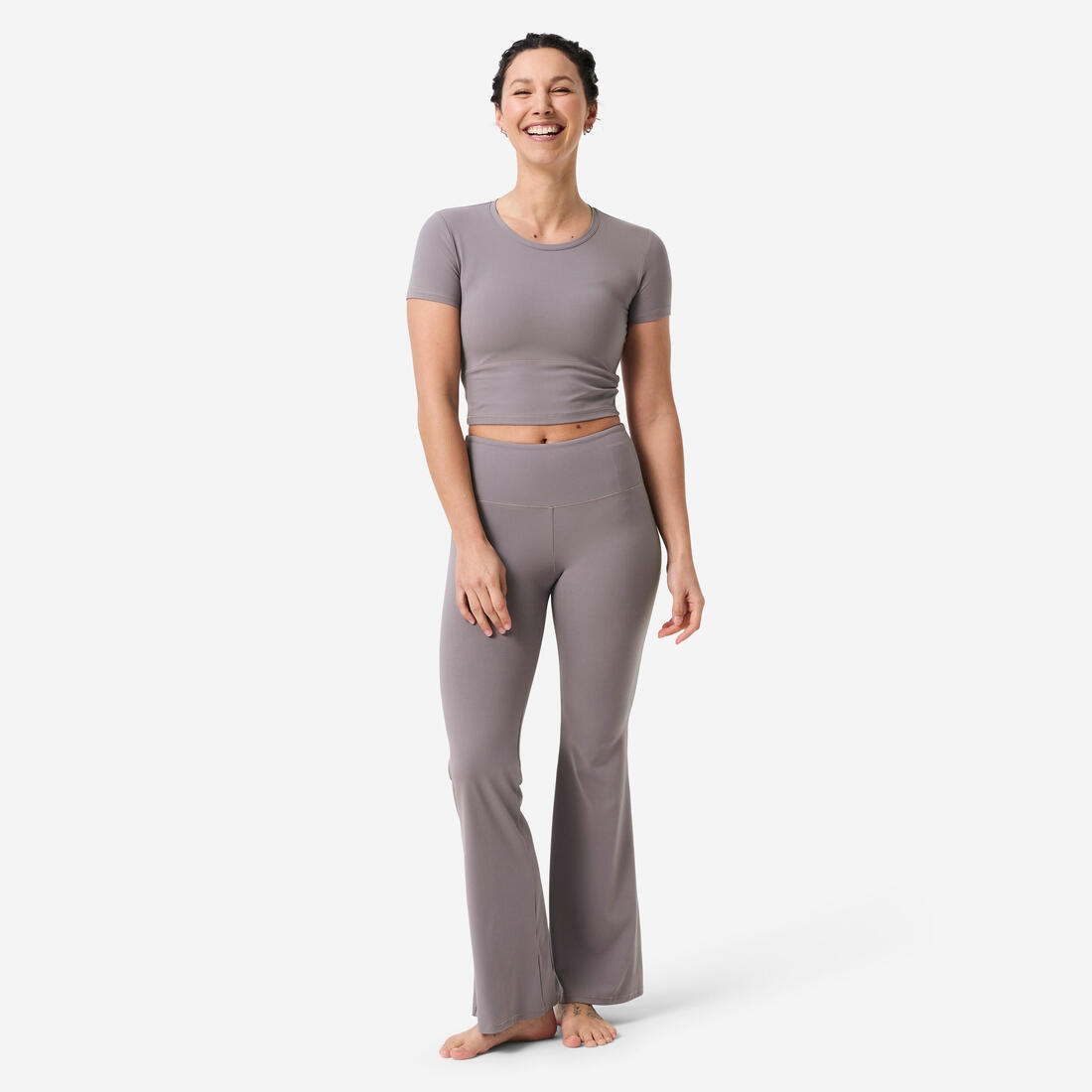T-shirt de yoga et Pilates extensible et doux femme, Breathe