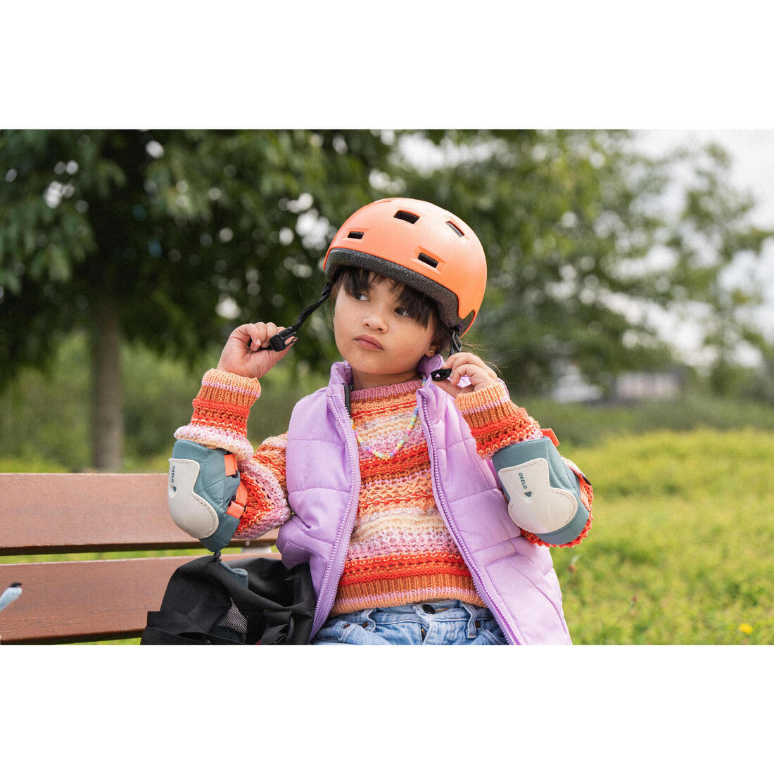 Set 3x2 protections roller trottinette skate enfant PLAY