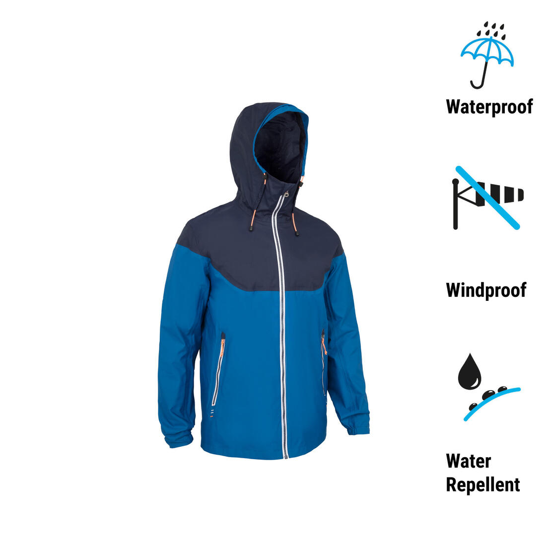 Veste imperméable de voile - veste de pluie coupe vent sailing 100