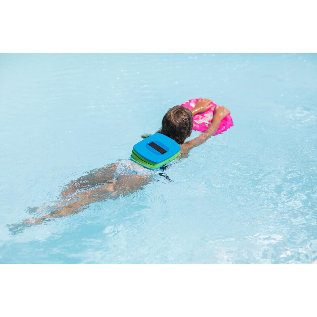 Ceinture de natation bleu vert 30-60 kg avec flotteur amovible
