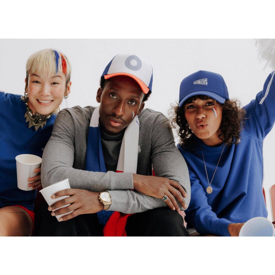 Casquette bleue coq Allez les Bleus mixte