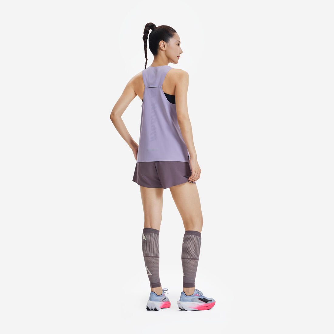Débardeur de Running léger Femme - KIPRUN Run 900 Light violet mauve imprimé