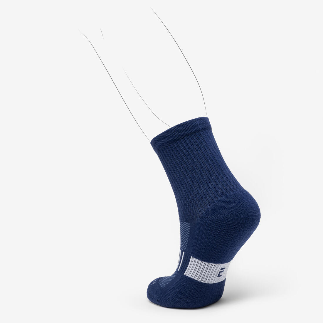 Lotx2 de chaussettes running confort enfant - kiprun 500 mid mauve et rayé