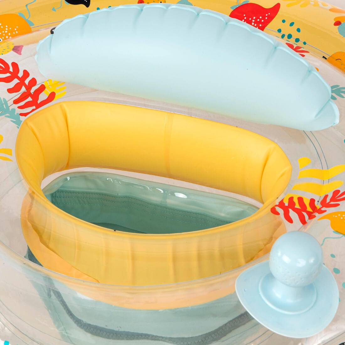 Bouée siège de piscine avec poignées Bébé 7-15kg - allfish jaune