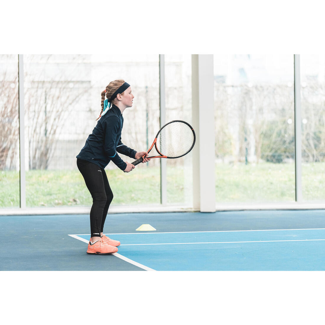 Legging de tennis fille - leg500 noir