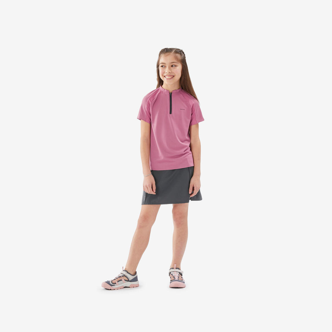 T shirt de randonnée enfant mh550 bleu 7-15 ans