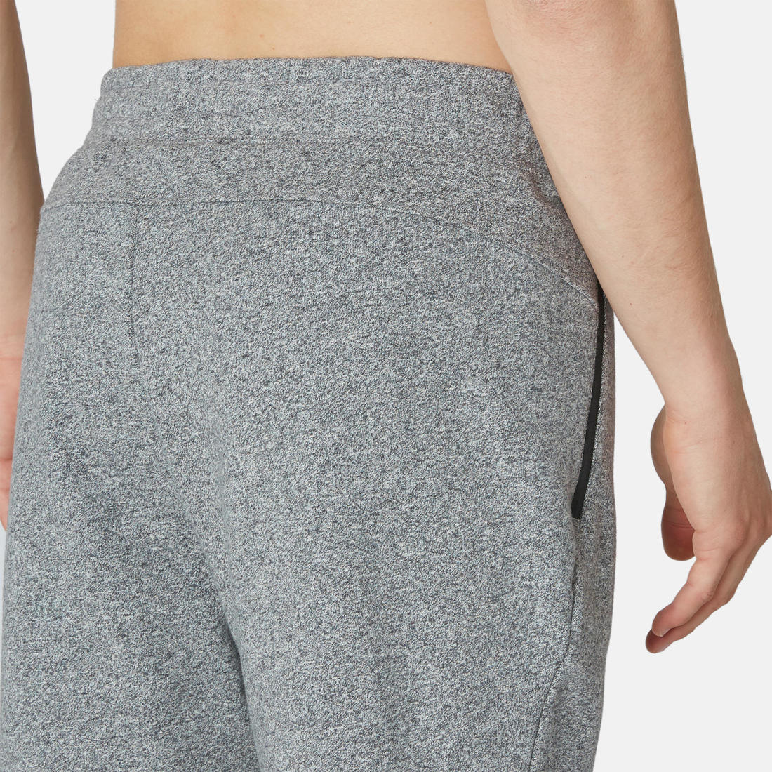 Pantalon jogging Fitness Slim Poches Zippées Gris Foncé