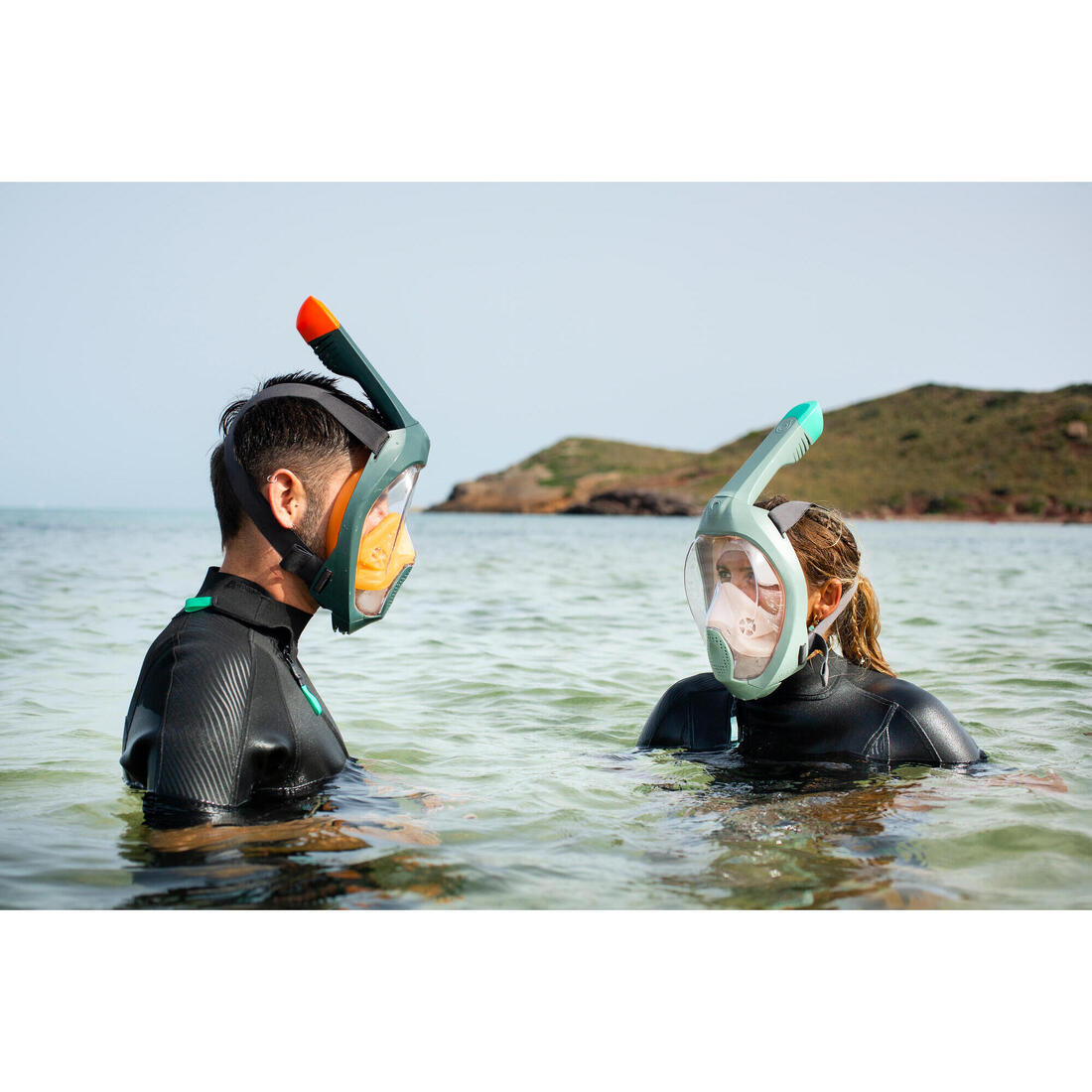 Masque snorkeling surface easybreath + avec valve acoustique > 10 ans - jungl