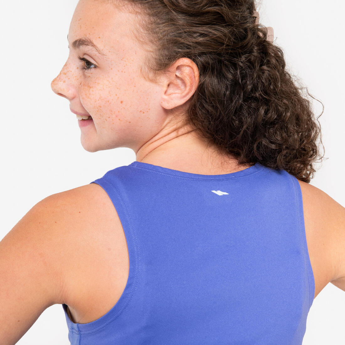 Débardeur Crop Top running respirant Fille , Kiprun Violet