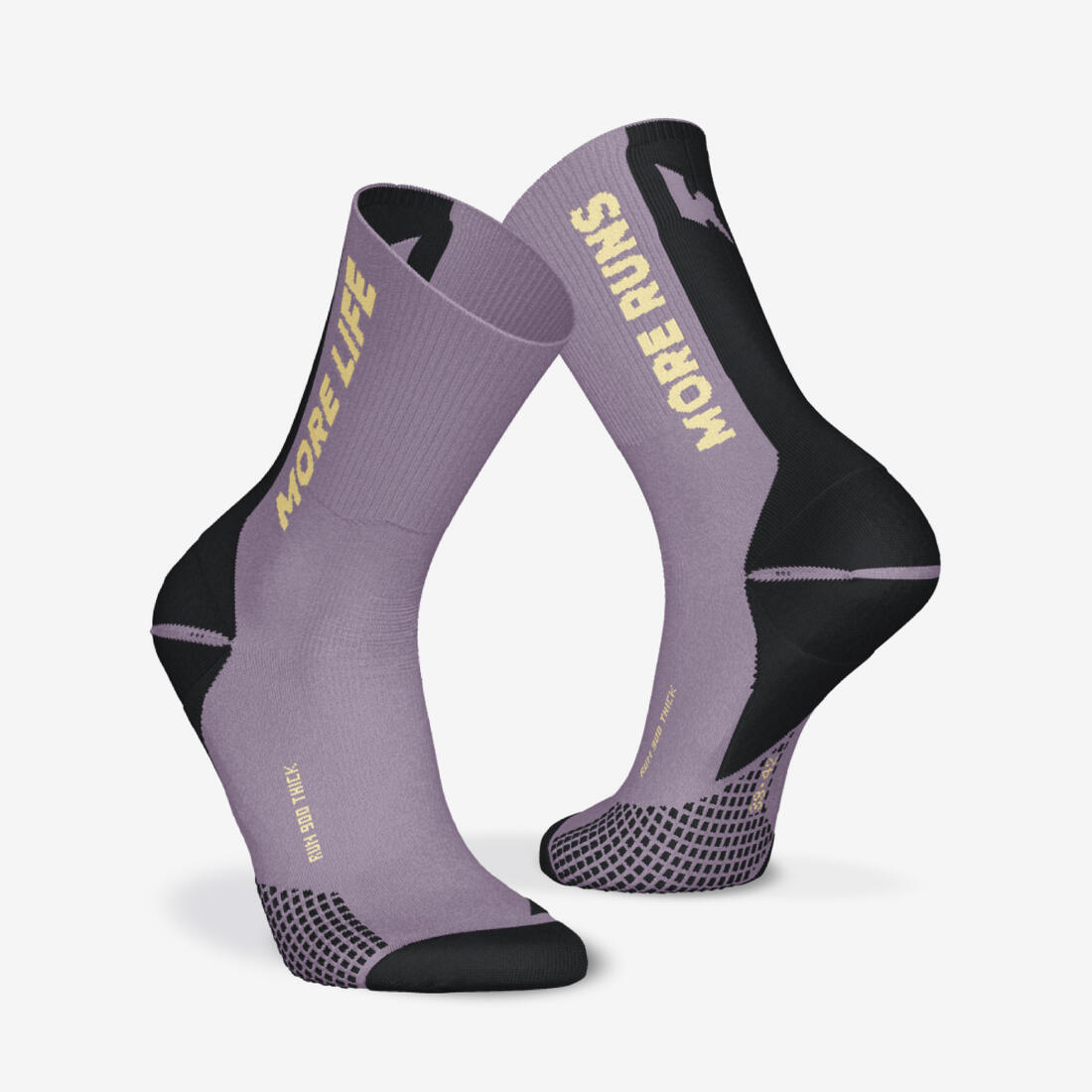 Chaussettes de running KIPRUN run900 épaisses mi-mollet oranges + graf