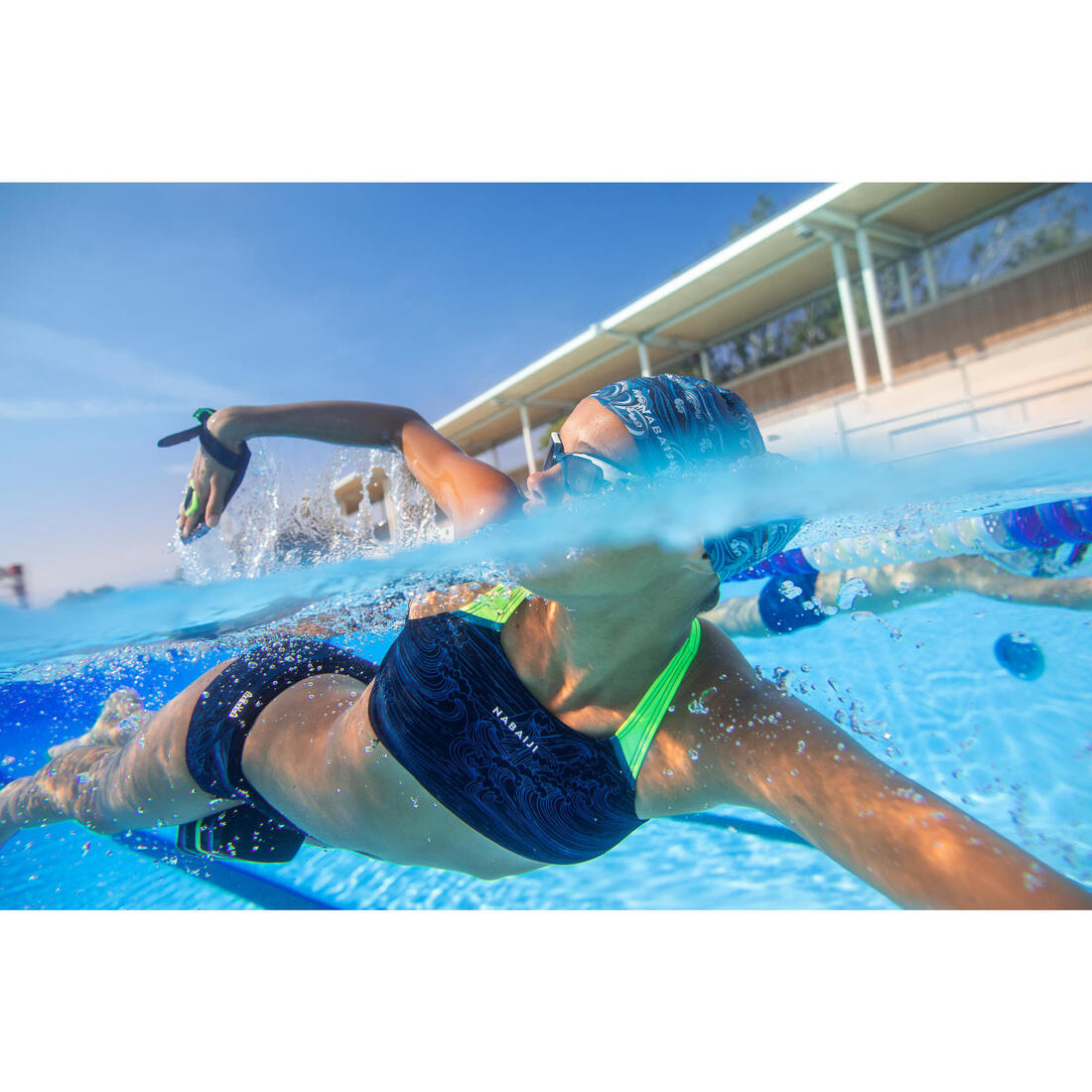 Haut de maillot de bain de natation fille Kamyleon Wave