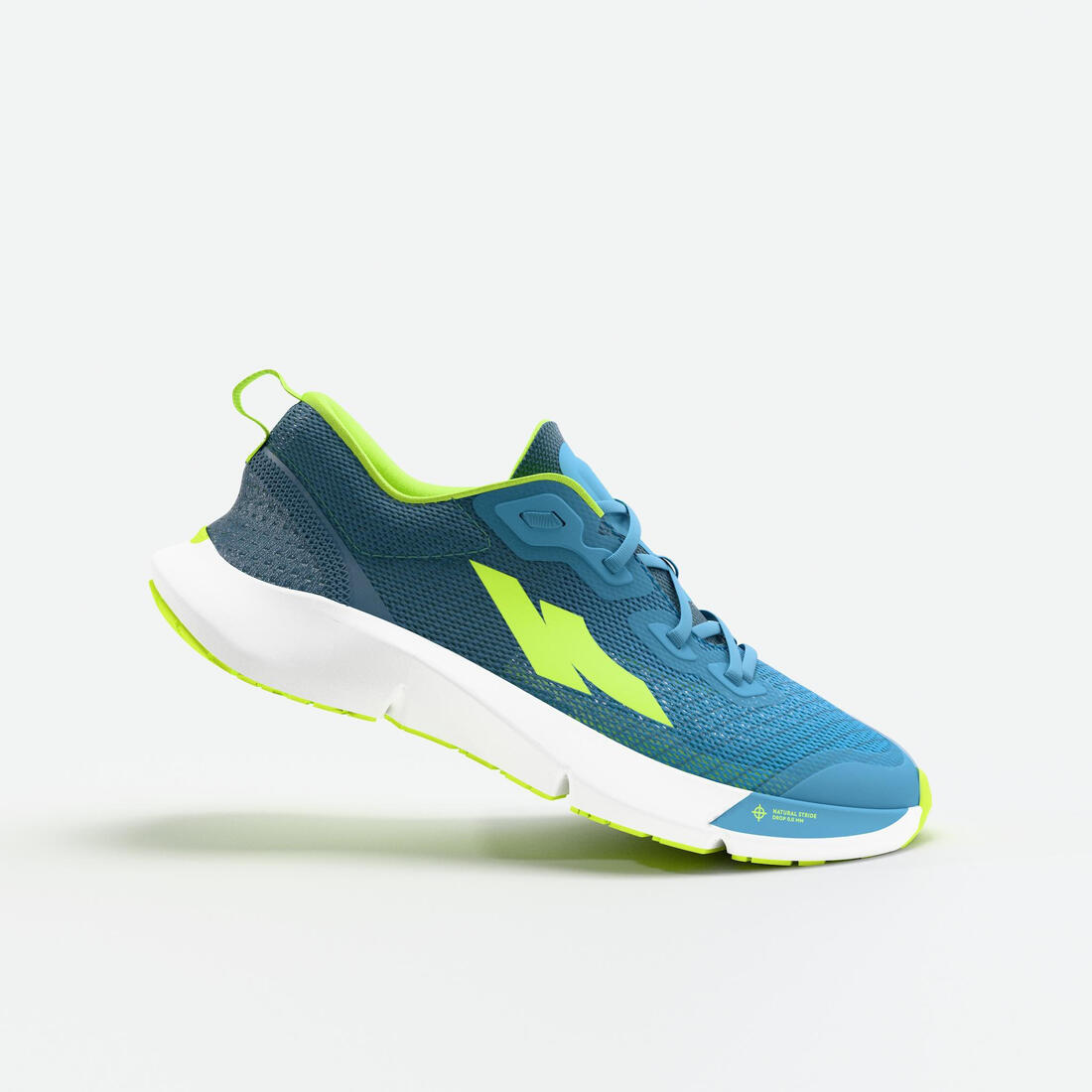 Chaussures de running drop 0 Enfant - KIPRUN KN500 vertes jaunes noires