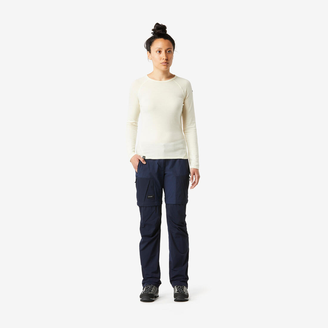 Pantalon modulable 2 en 1 de trek montagne - mt500 - femme