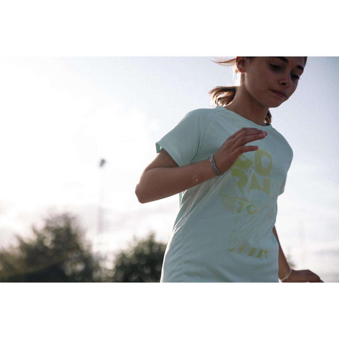 T-shirt de running respirant Fille - KIPRUN DRY+ 500 pastel