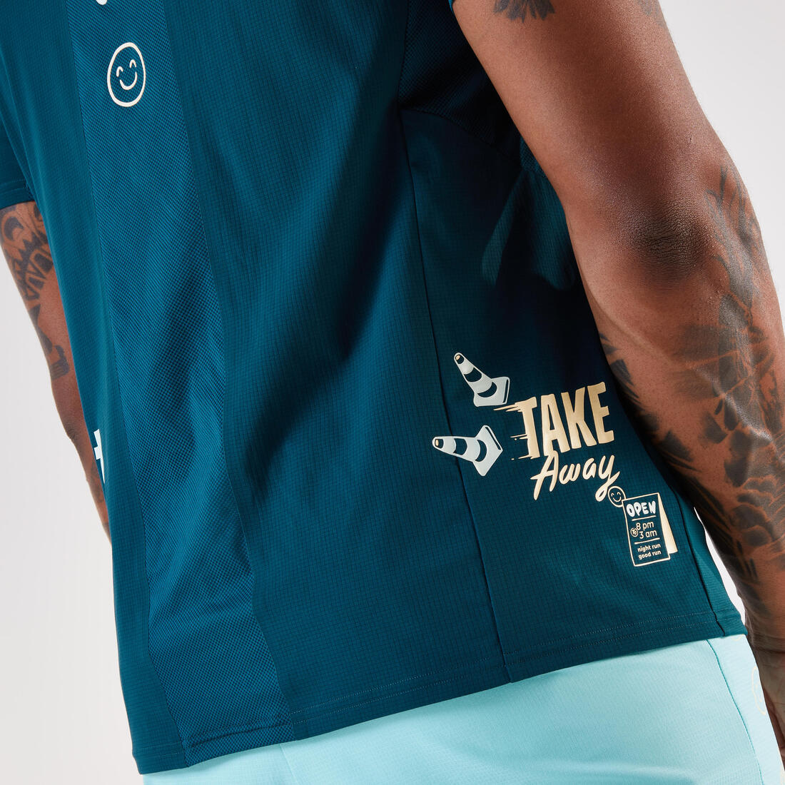 T-shirt de running respirant homme - kiprun run 900 light bleu et